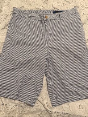 Polo by Ralph Lauren Navy and White Striped Seersucker Boy’s Shorts